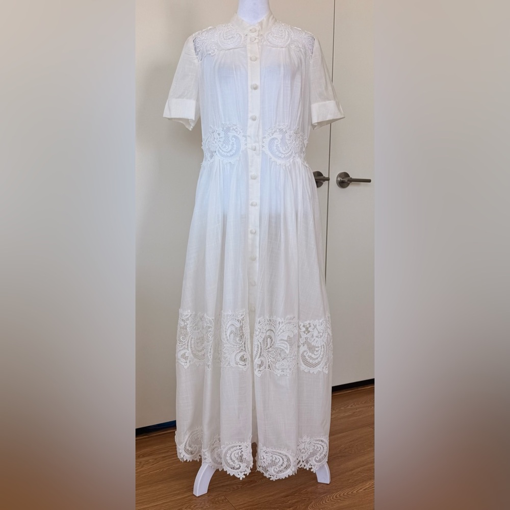 Zimmerman 100% cotton White Lace Maxi Dress - Picture 2 of 16